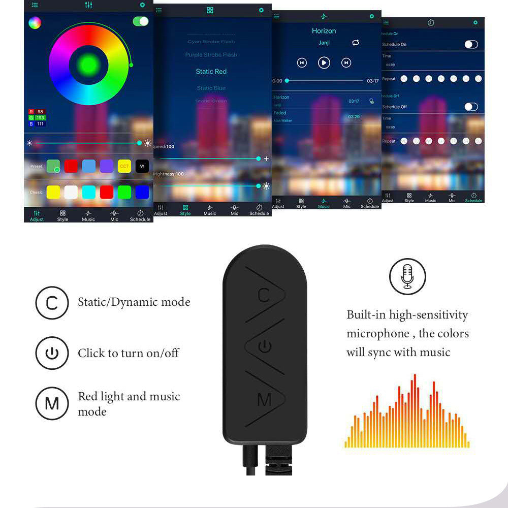 Auto-USB-Atmosphärenlicht-Modifikationszentrum Steuerinstrumententafel