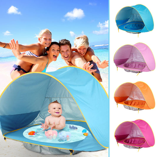 Baby Strandzelt Kinder Outdoor-Camping einfach zusammenklappbar wasserdicht bis Sonnensegelzelt UV-Schutz