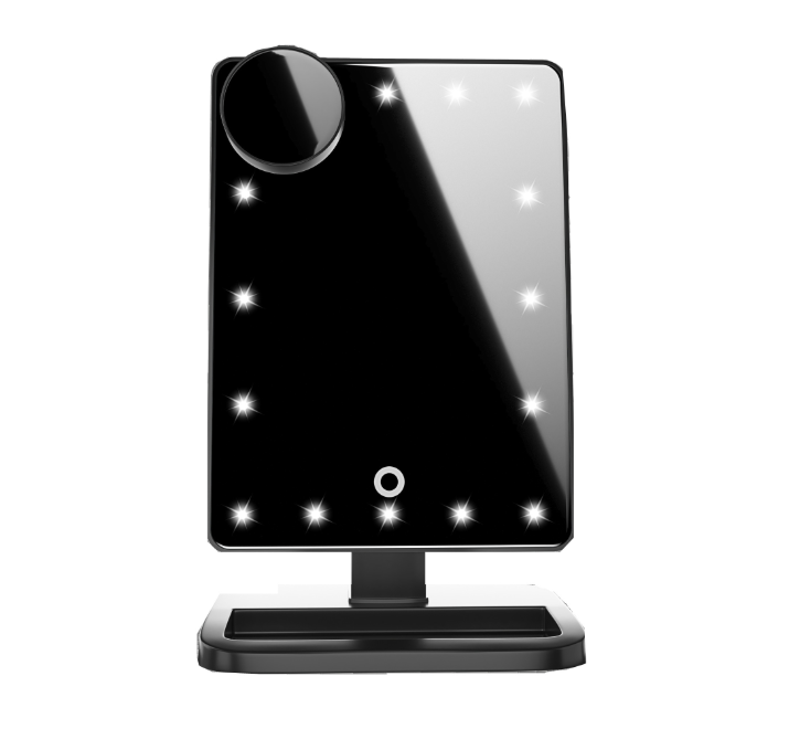 Touchscreen-Schminkspiegel mit 20 LED-Licht Bluetooth-Musiklautsprecher 10-fache Vergrößerung Spiegel Lichter