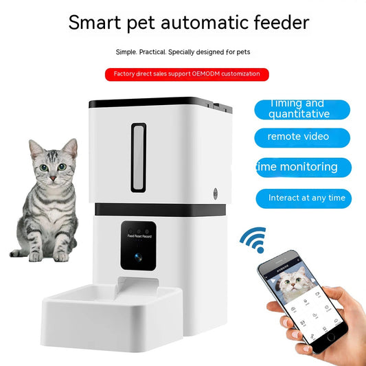 Intelligente Haustierfütterung automatisches Timing Quantitativer 8L Wifi Katzenfutterautomat