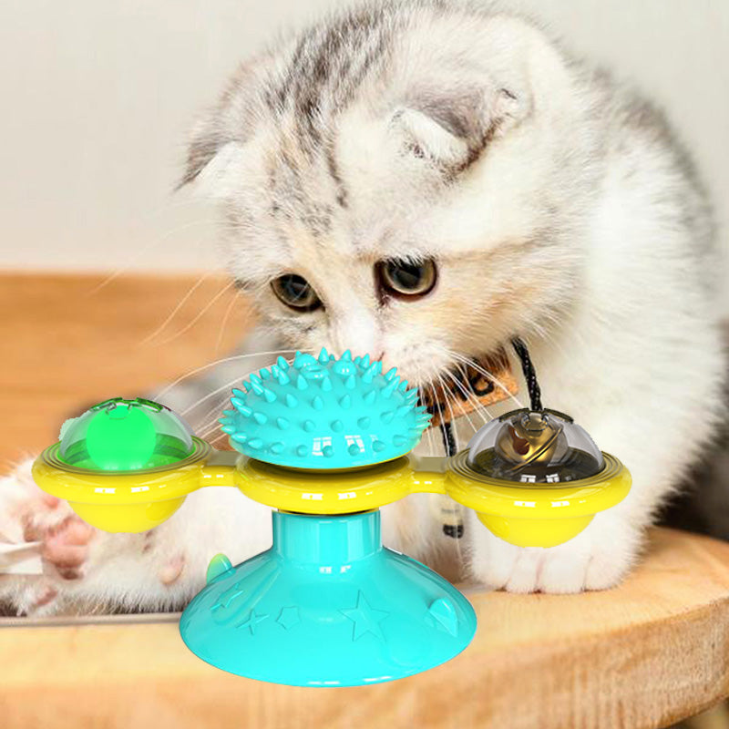 Katze rotierende Windmühle Multifunktionalspielzeug Juckreiz Katzenvorrichtung Zähne