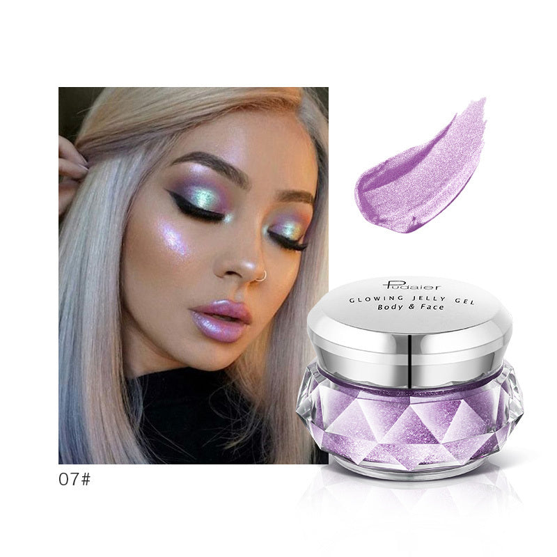 Gesicht Highlighter Jelly Gel Meerjungfrau Lidschatten Glow Körper Glitter Festival Make-Up Iluminador Gold Flüssigkeit Highlighter Bronzer