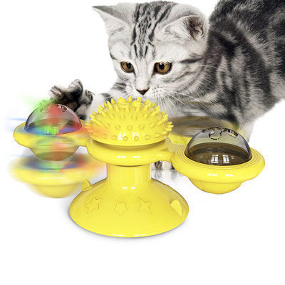 Katze rotierende Windmühle Multifunktionalspielzeug Juckreiz Katzenvorrichtung Zähne