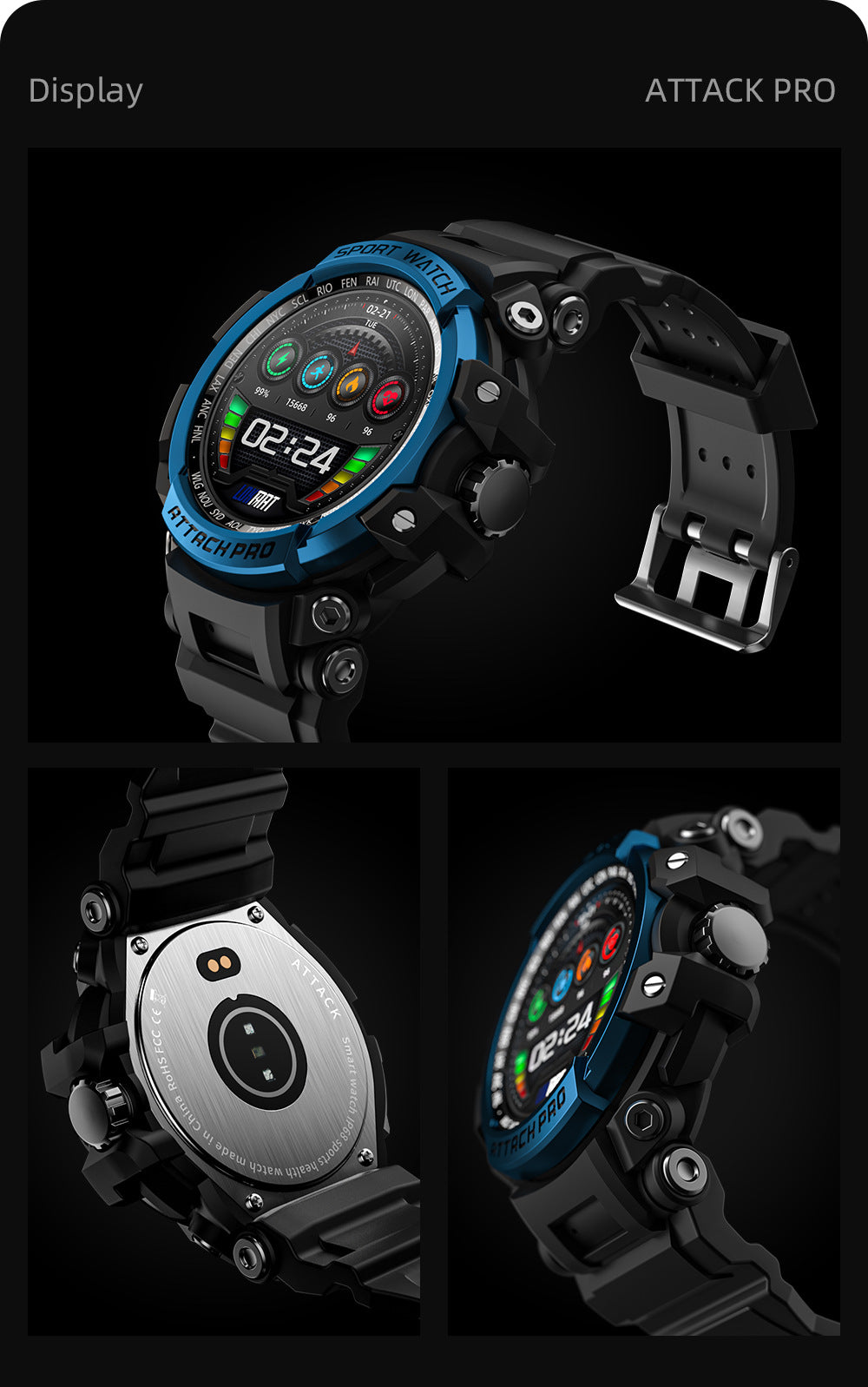 Smartwatch Drei-Proof-Outdoor-Sport und Bluetooth-Anrufe