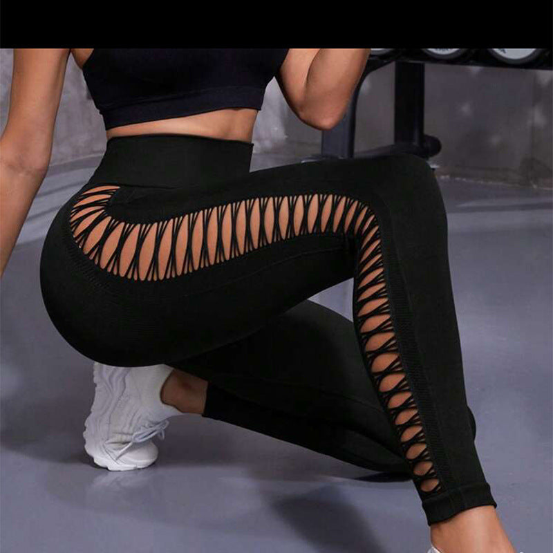 Hohle Krawatte Farbstoff bedruckte Yoga-Hose mit hoher Taille Hintern Aufzug Nahtlose Sport Gym Fitness-Leggings schlanke Hosen für Frauen enge Hosen